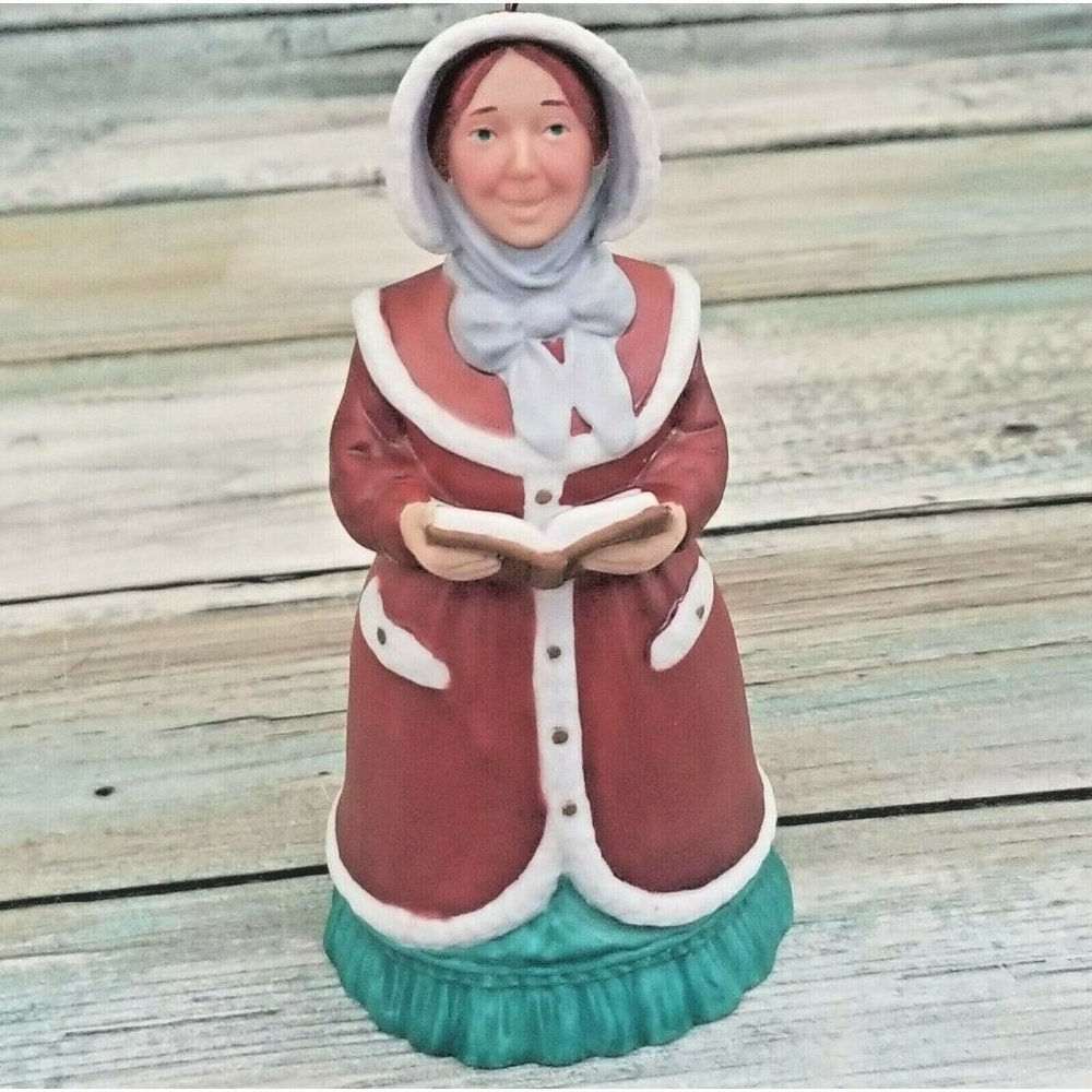 Vintage 1993 Lady Daphine Hallmark Cards Christmas Ornament Porcelain Bell